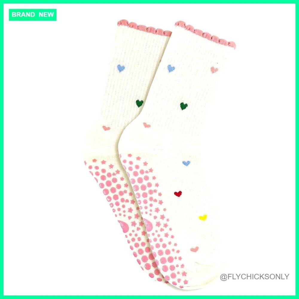 Women's Non-Slip Grip Crew Socks for Yoga Pilates Barre Workout
